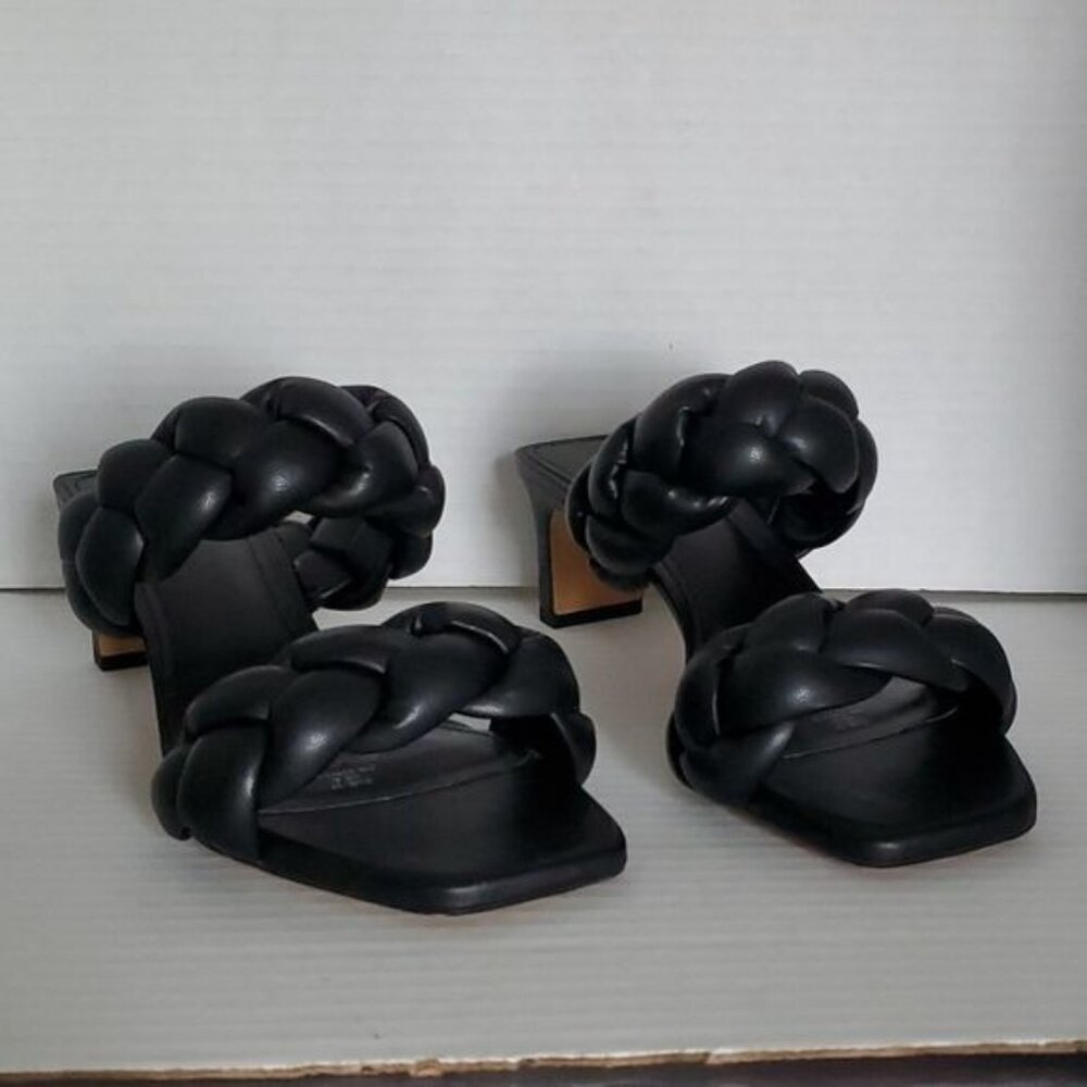 H & M HEELED Sandals Mules Braided Slip On HEELS Shoes PUMPS WOMEN'S WOMAN'S  6 - Picture 5 of 16
